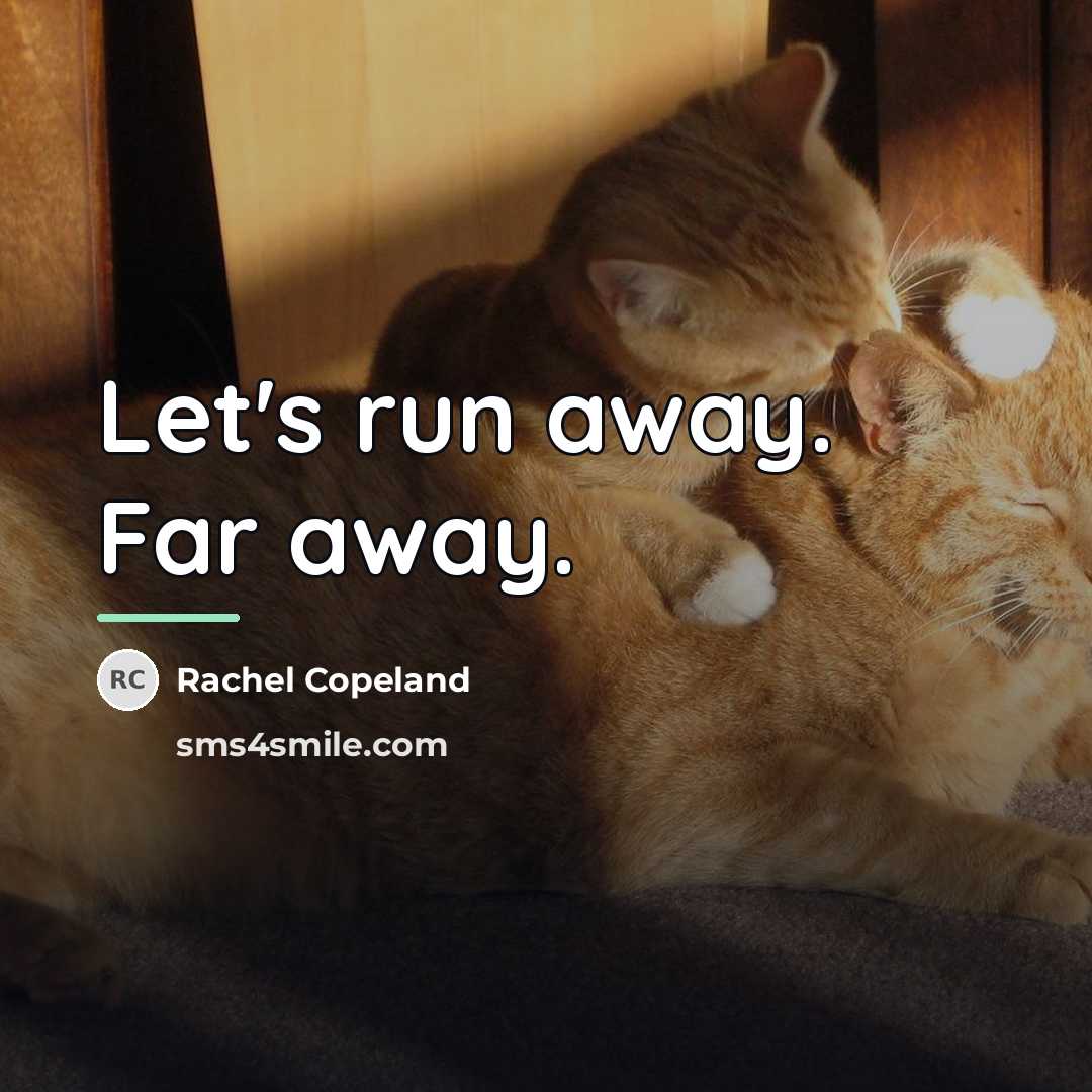“Let's run away. Far away.…” quote by Rachel Copeland