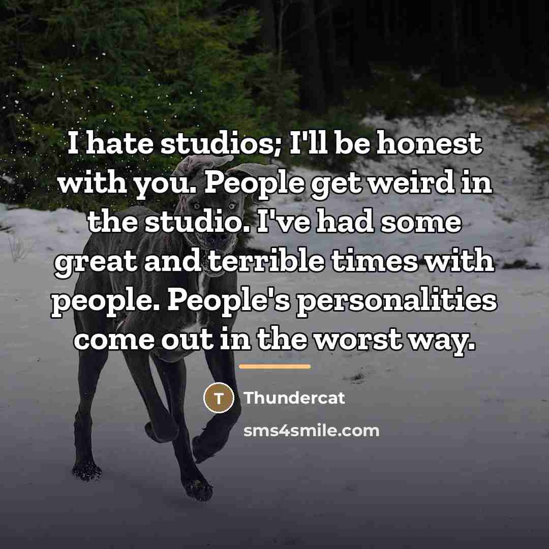 “I hate studios; I'll be honest with you. People get…” quote by Thundercat