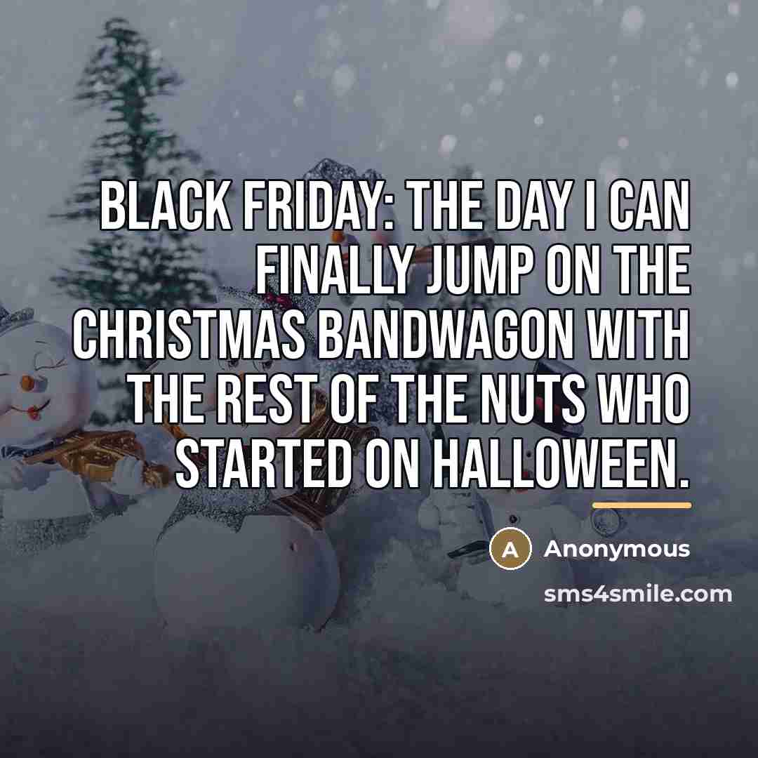 “Black Friday: The day I can finally jump on the…” quote by Anonymous