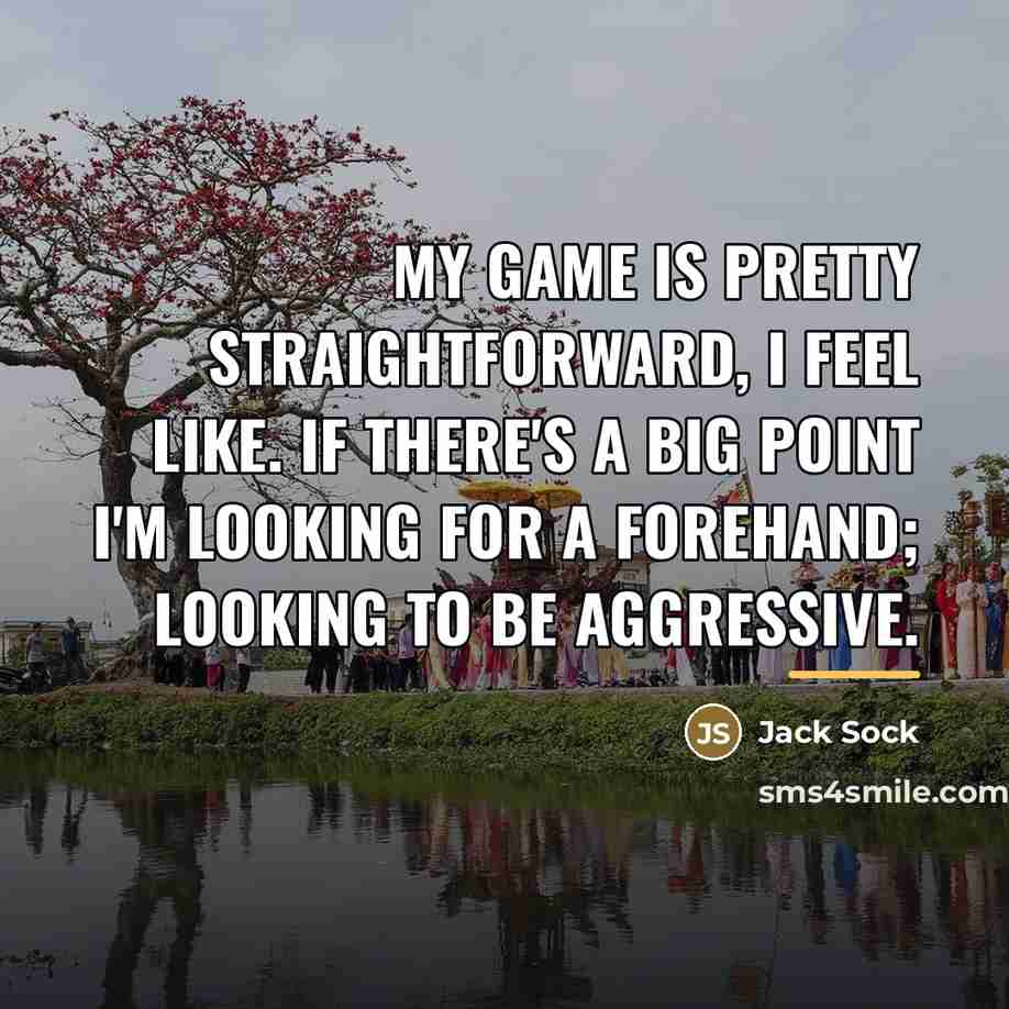 “My game is pretty straightforward, I feel like. If there's…” quote by Jack Sock