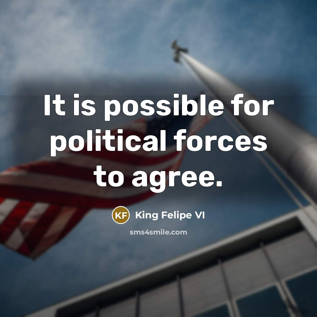 “It is possible for political forces to agree.…” quote by King Felipe VI
