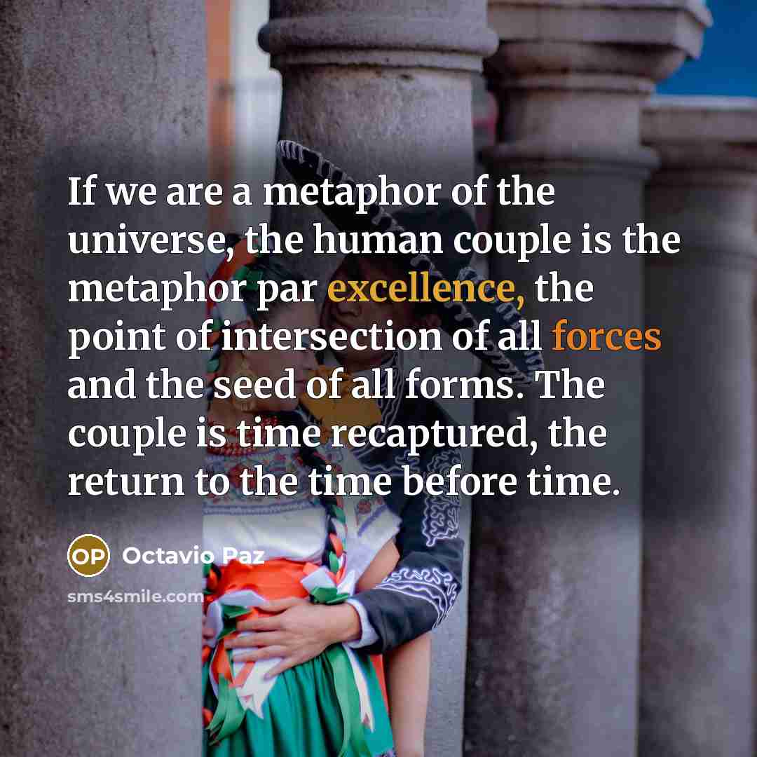 “If we are a metaphor of the universe, the human…” quote by Octavio Paz
