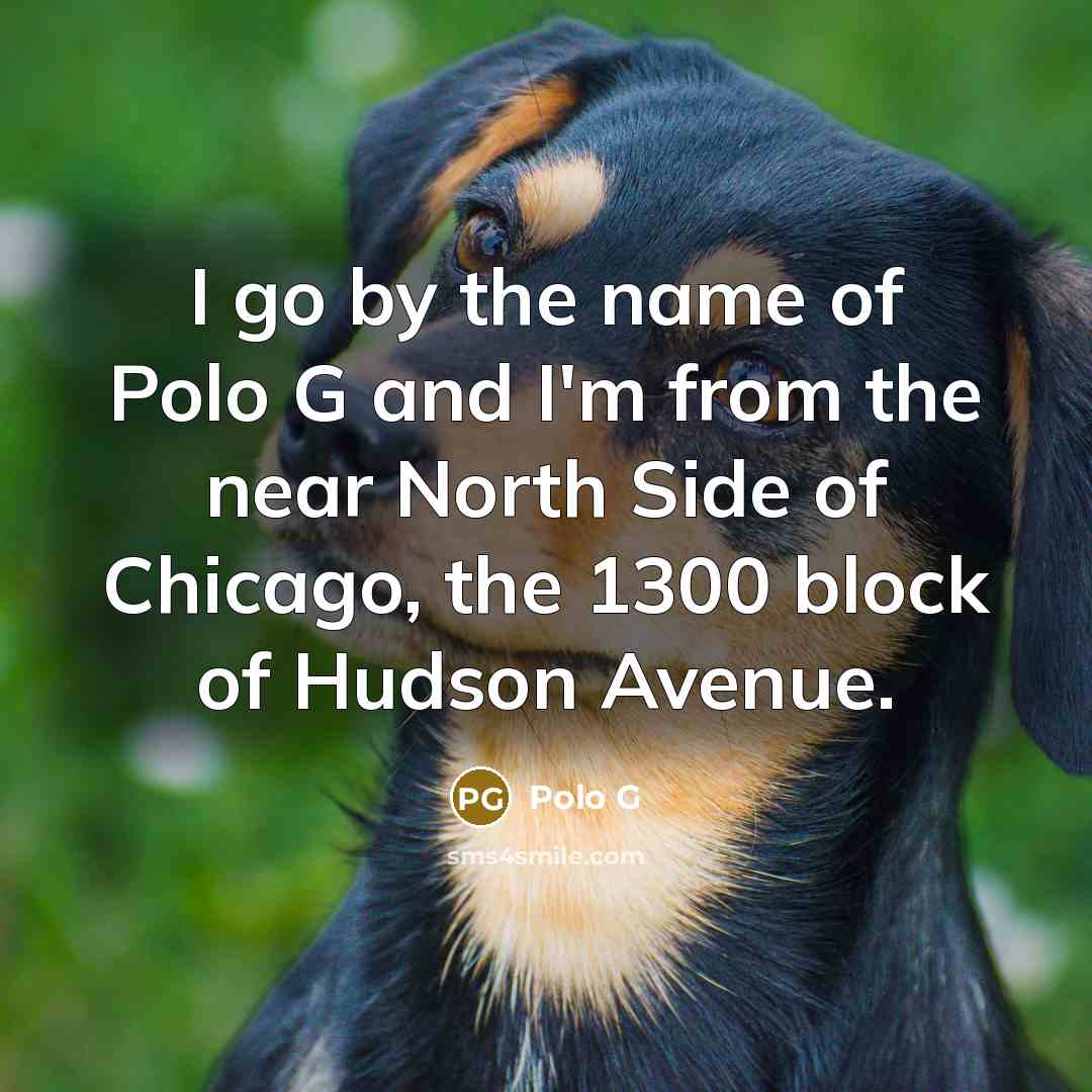 “I go by the name of Polo G and I'm…” quote by Polo G