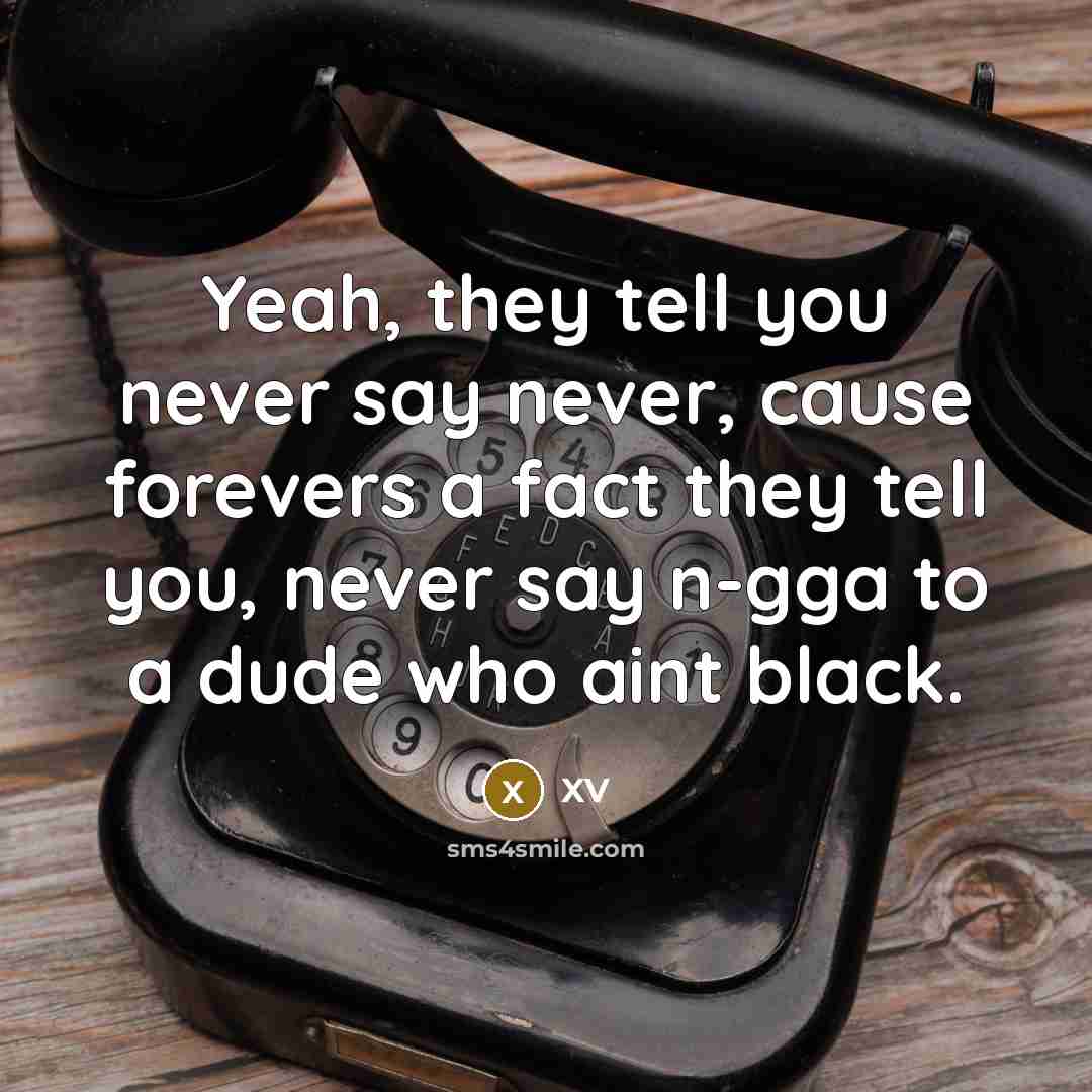 “Yeah, they tell you never say never, cause forevers a…” quote by XV