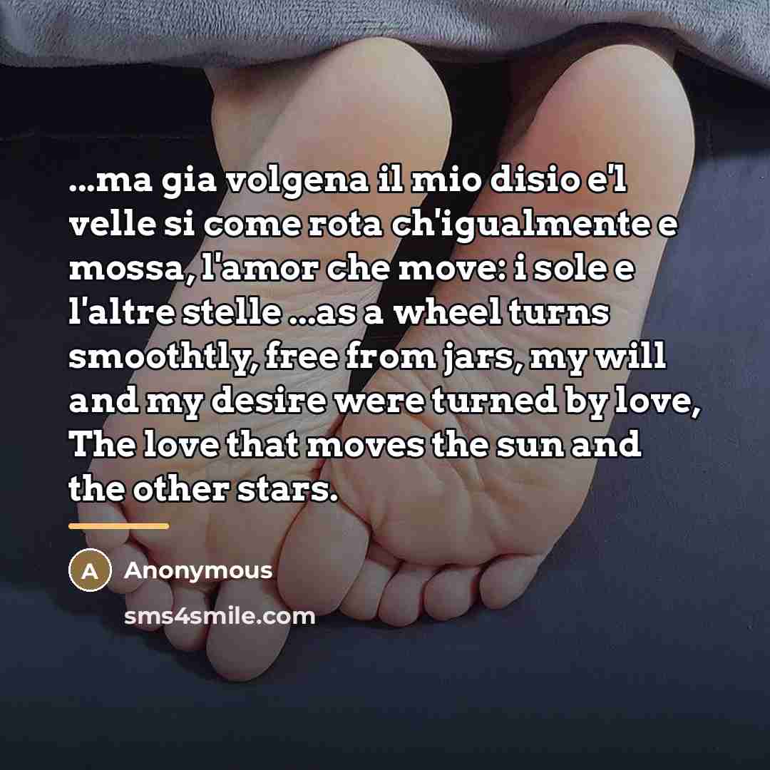 “...ma gia volgena il mio disio e'l velle si come…” quote by Anonymous
