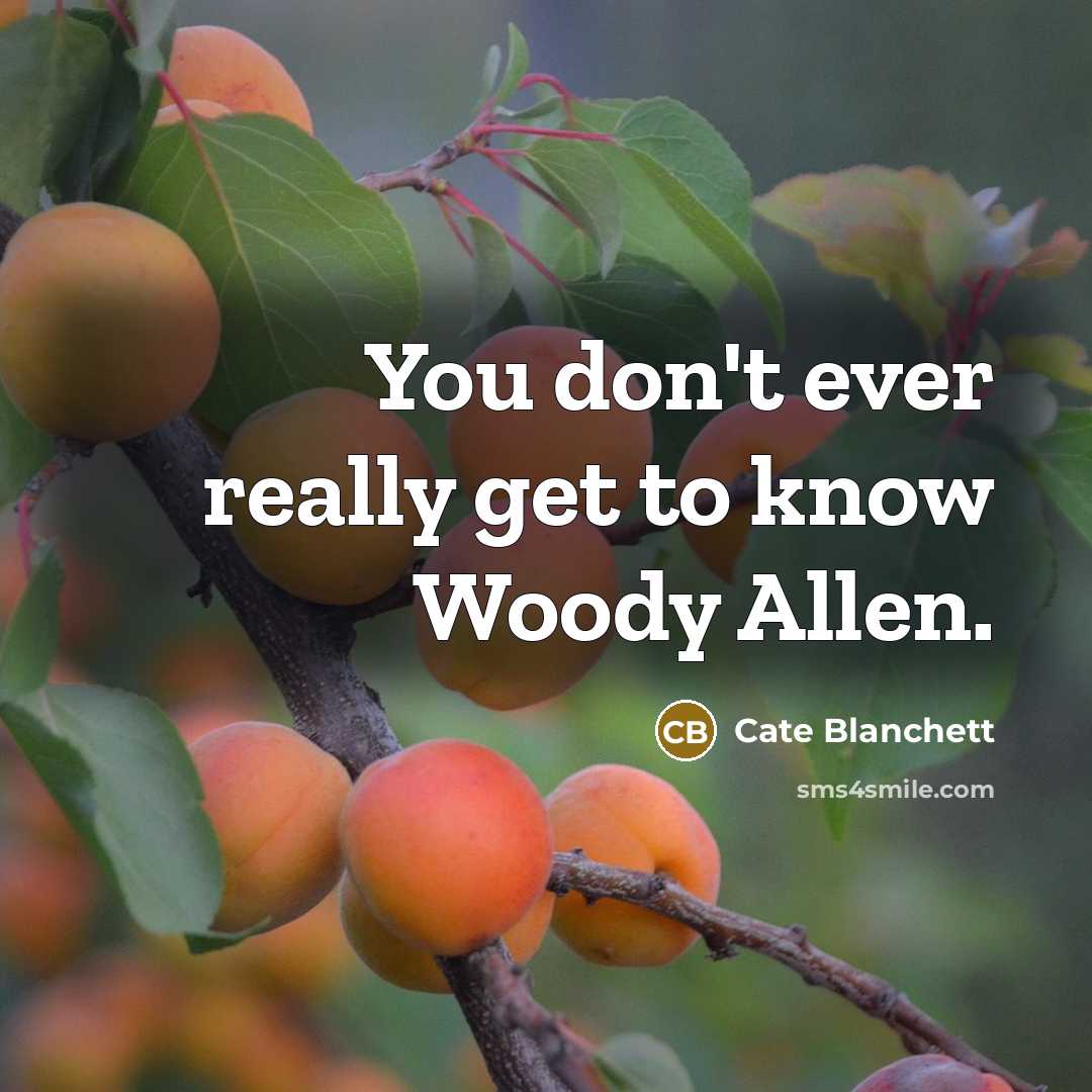 “You don't ever really get to know Woody Allen.…” quote by Cate Blanchett