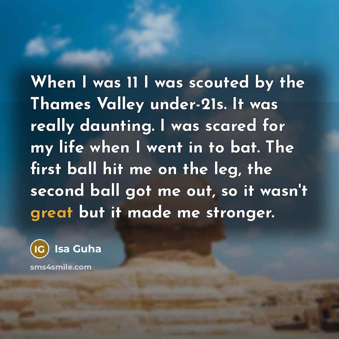 “When I was 11 I was scouted by the Thames…” quote by Isa Guha