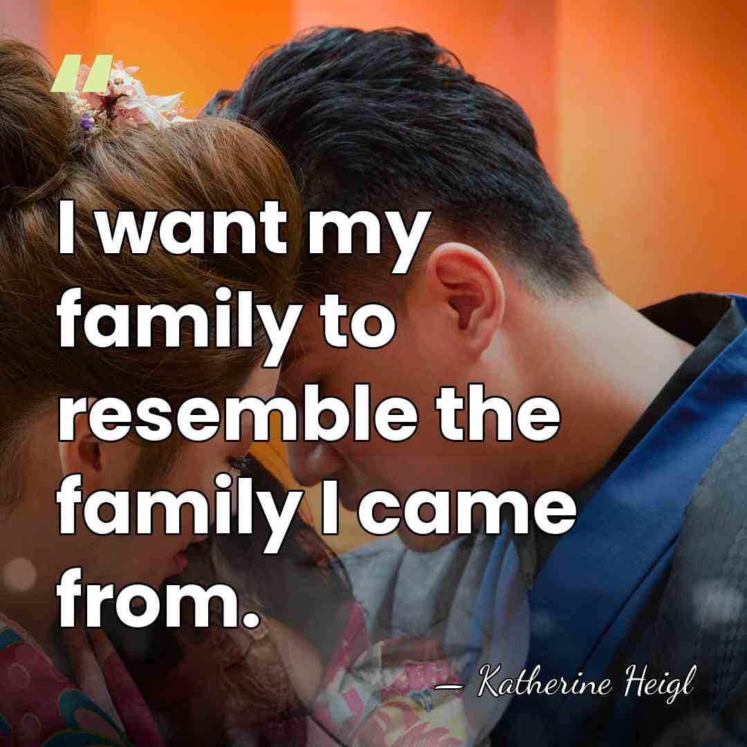 I want my family to resemble the family I came from. - Katherine Heigl