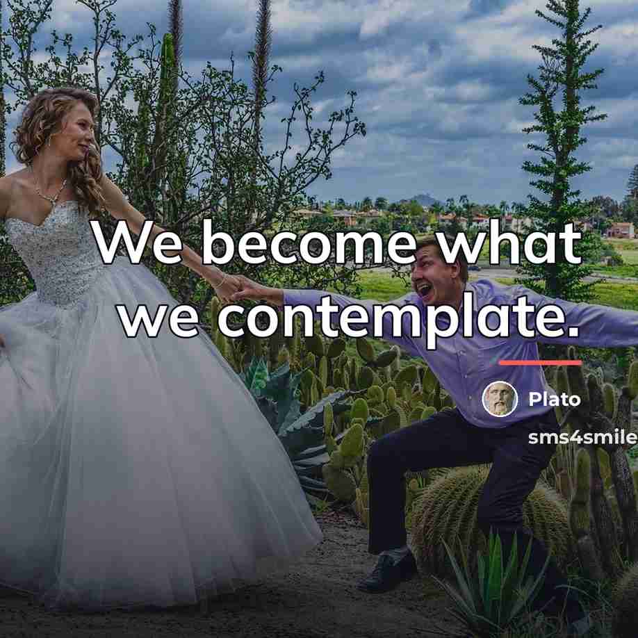 “We become what we contemplate.…” quote by Plato