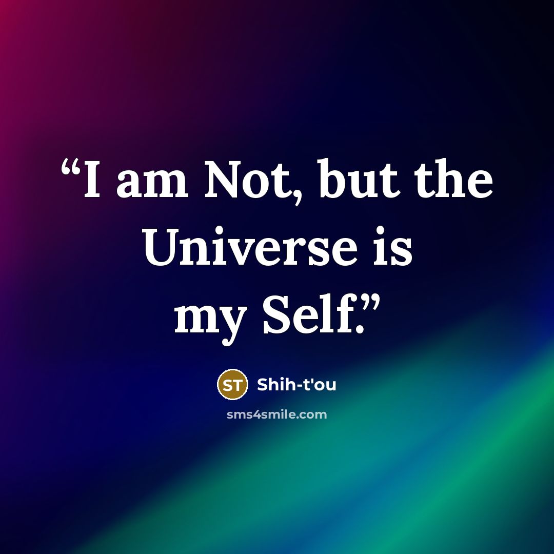 “I am Not, but the Universe is my Self.” quote by Shih-t'ou