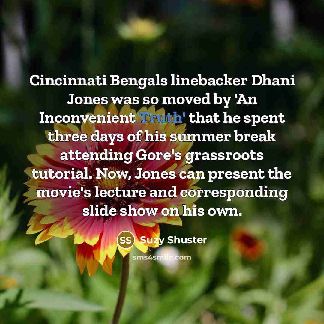 “Cincinnati Bengals linebacker Dhani Jones was so moved by 'An…” quote by Suzy Shuster