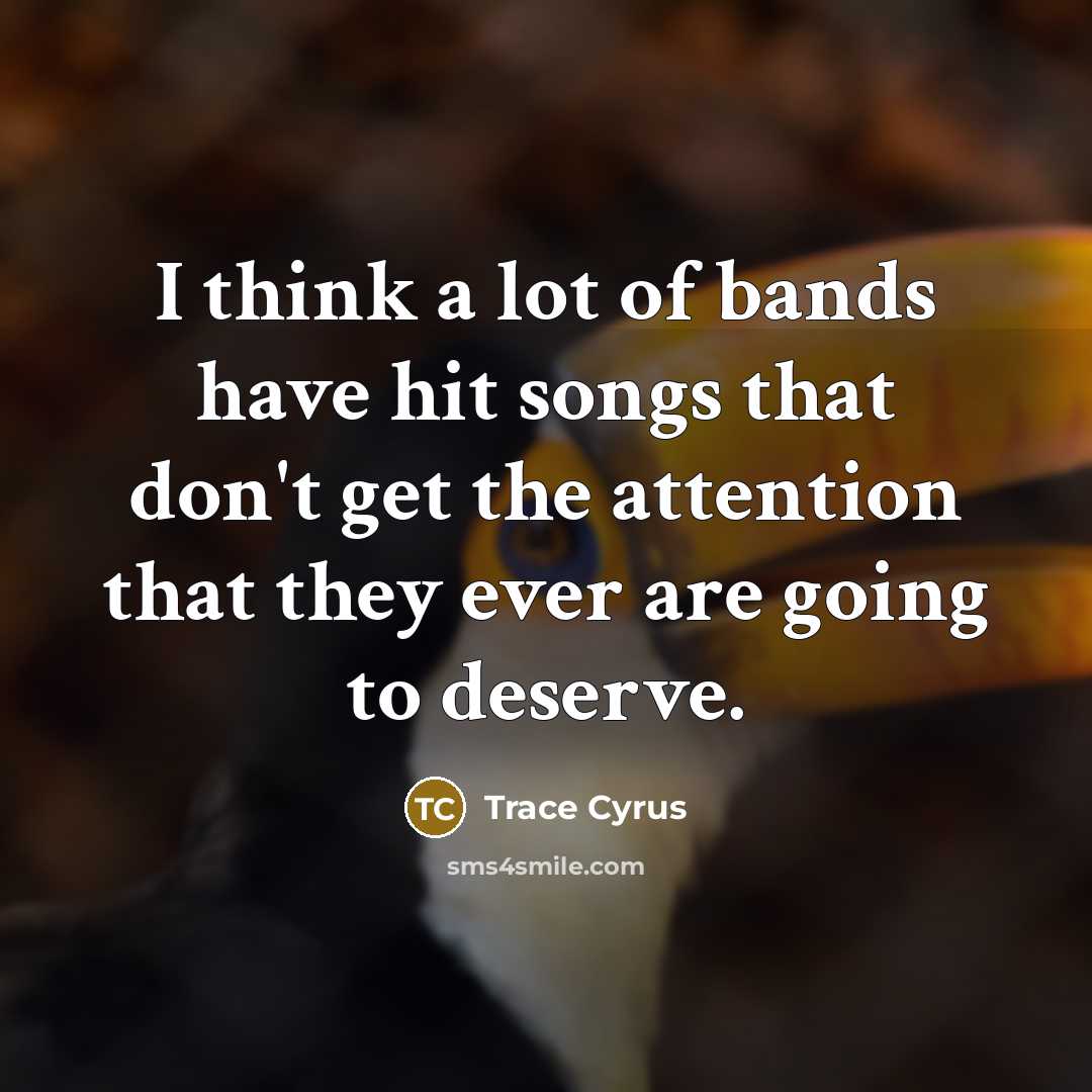 “I think a lot of bands have hit songs that…” quote by Trace Cyrus