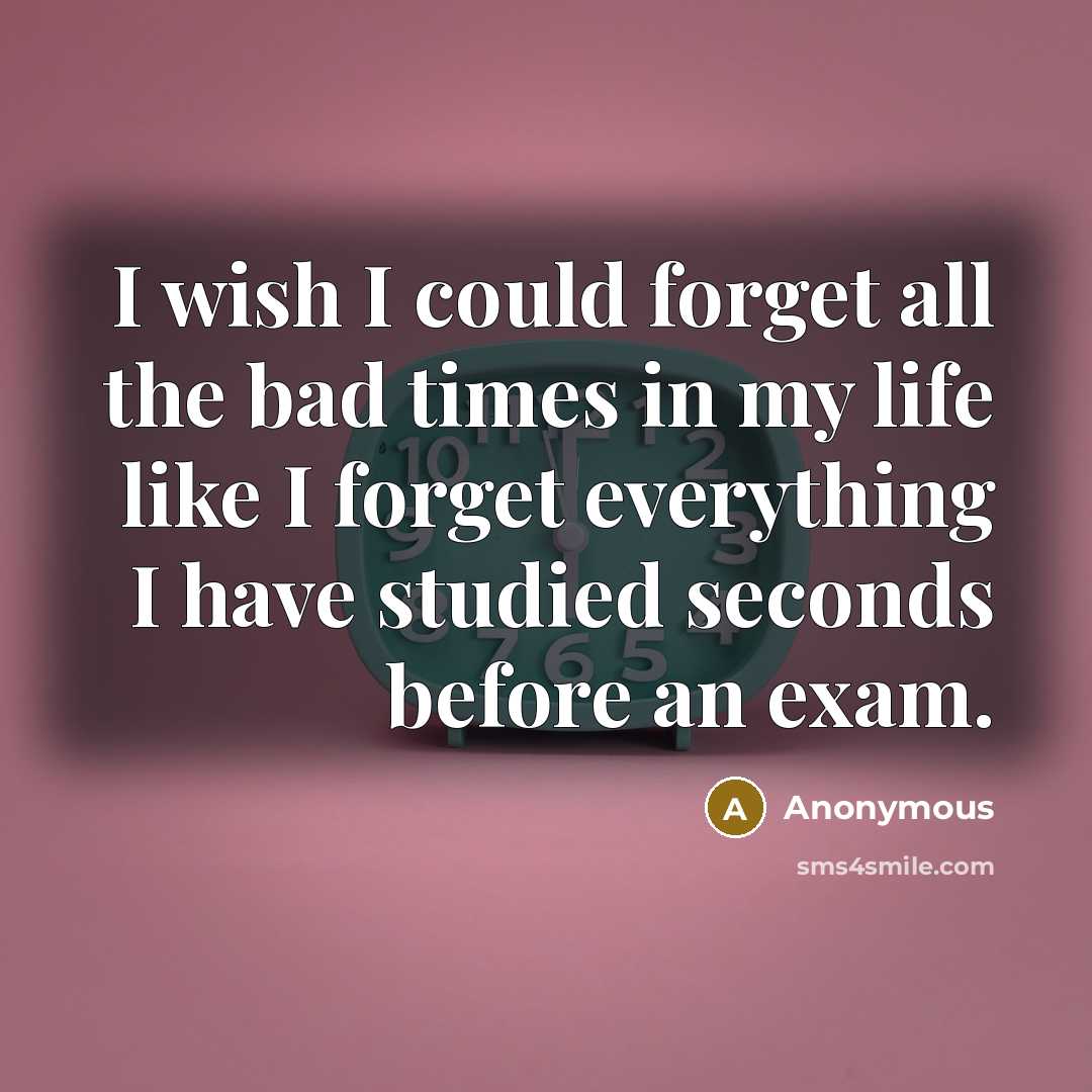 “I wish I could forget all the bad times in…” quote by Anonymous