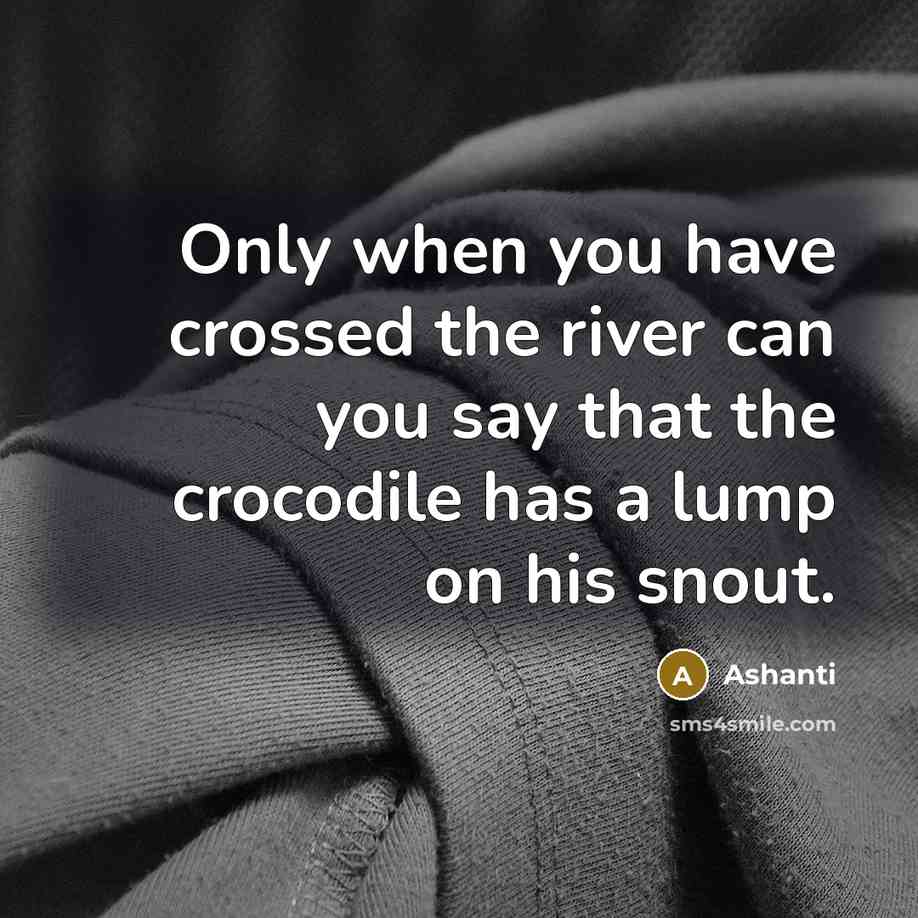 “Only when you have crossed the river can you say…” quote by Ashanti