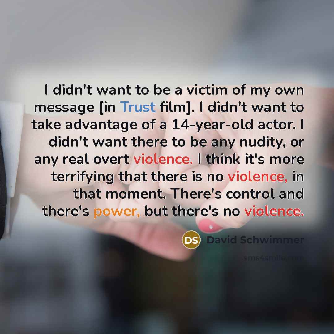 “I didn't want to be a victim of my own…” quote by David Schwimmer