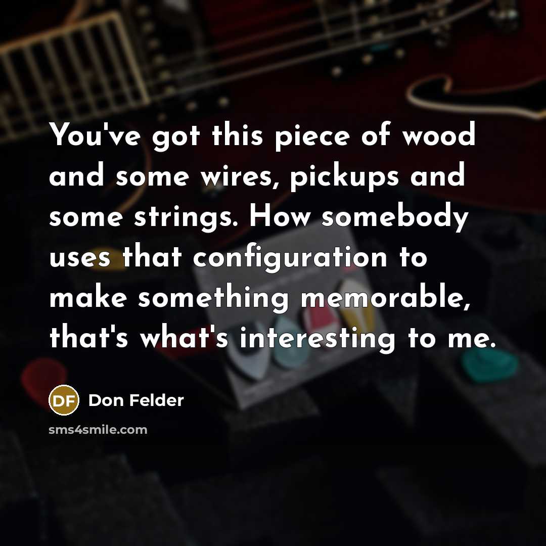 “You've got this piece of wood and some wires, pickups…” quote by Don Felder