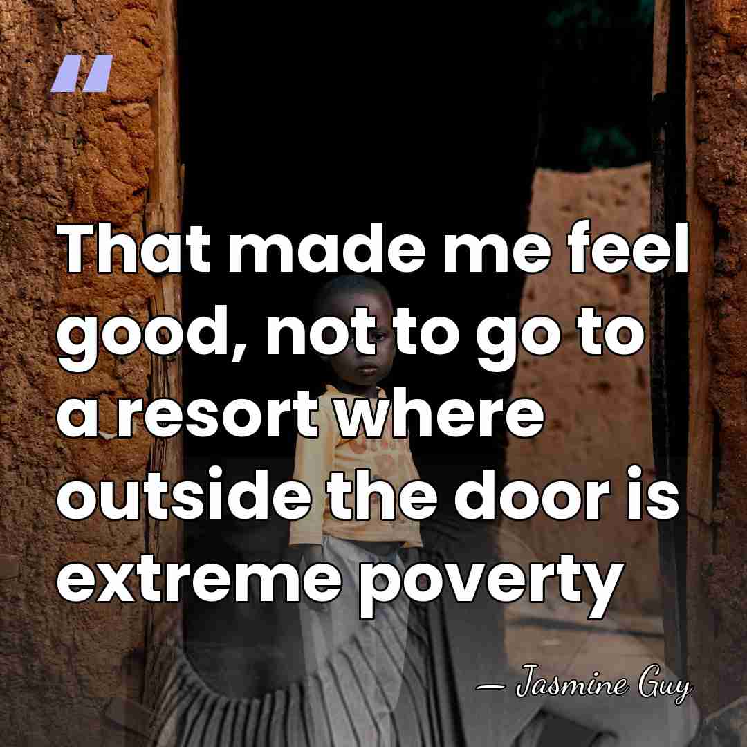 That made me feel good, not to go to a resort where&hellip; - Jasmine Guy