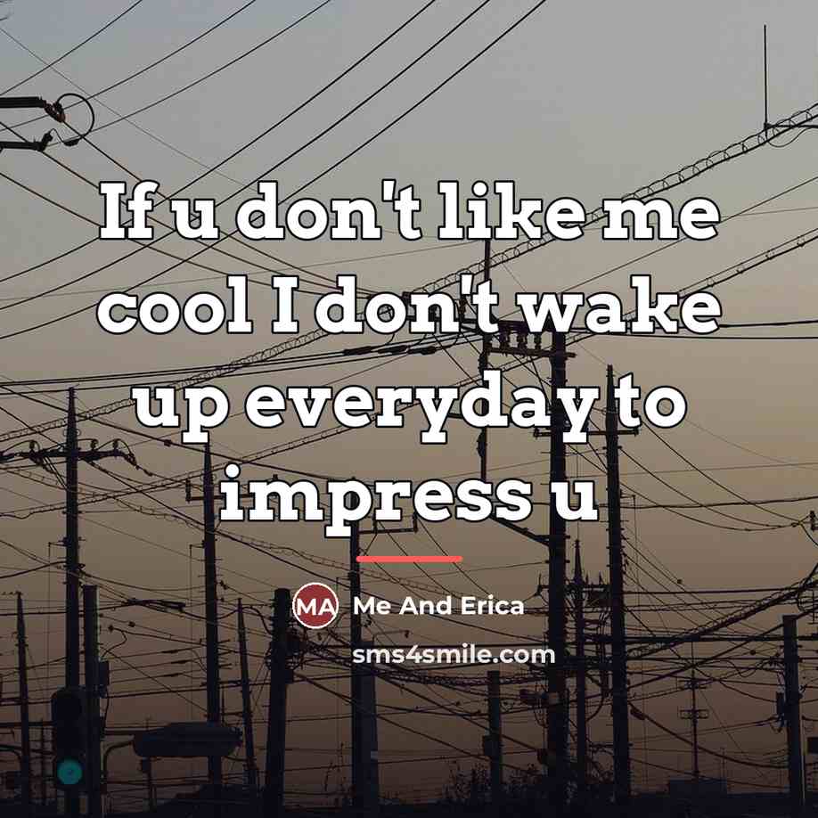 “If u don't like me cool I don't wake up…” quote by Me And Erica