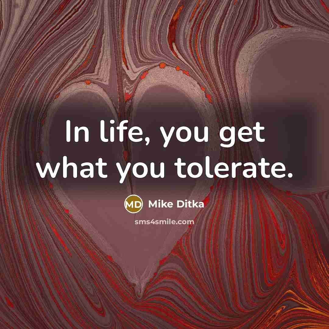 “In life, you get what you tolerate.…” quote by Mike Ditka