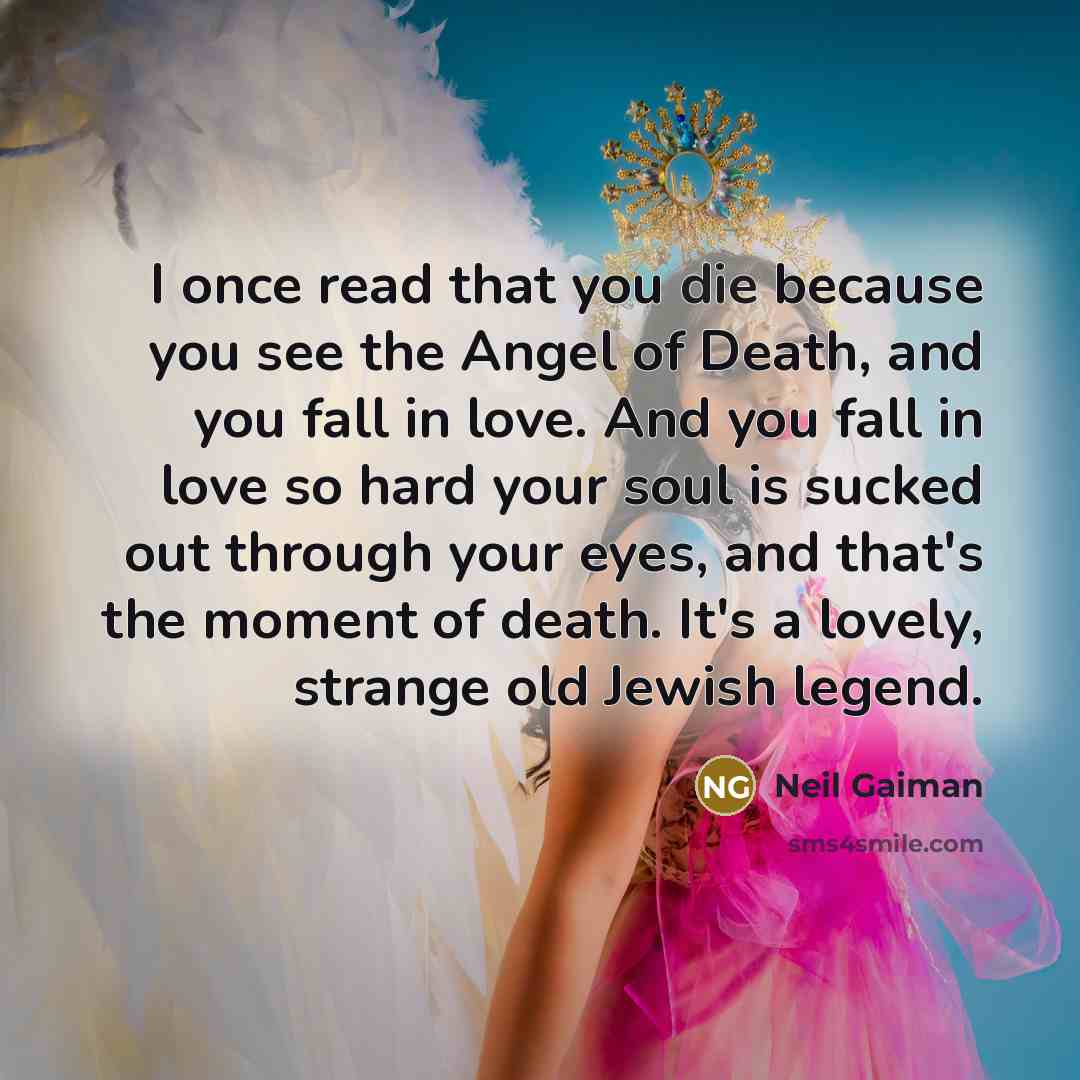 “I once read that you die because you see the…” quote by Neil Gaiman