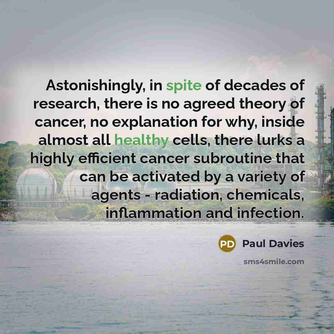 “Astonishingly, in spite of decades of research, there is no…” quote by Paul Davies
