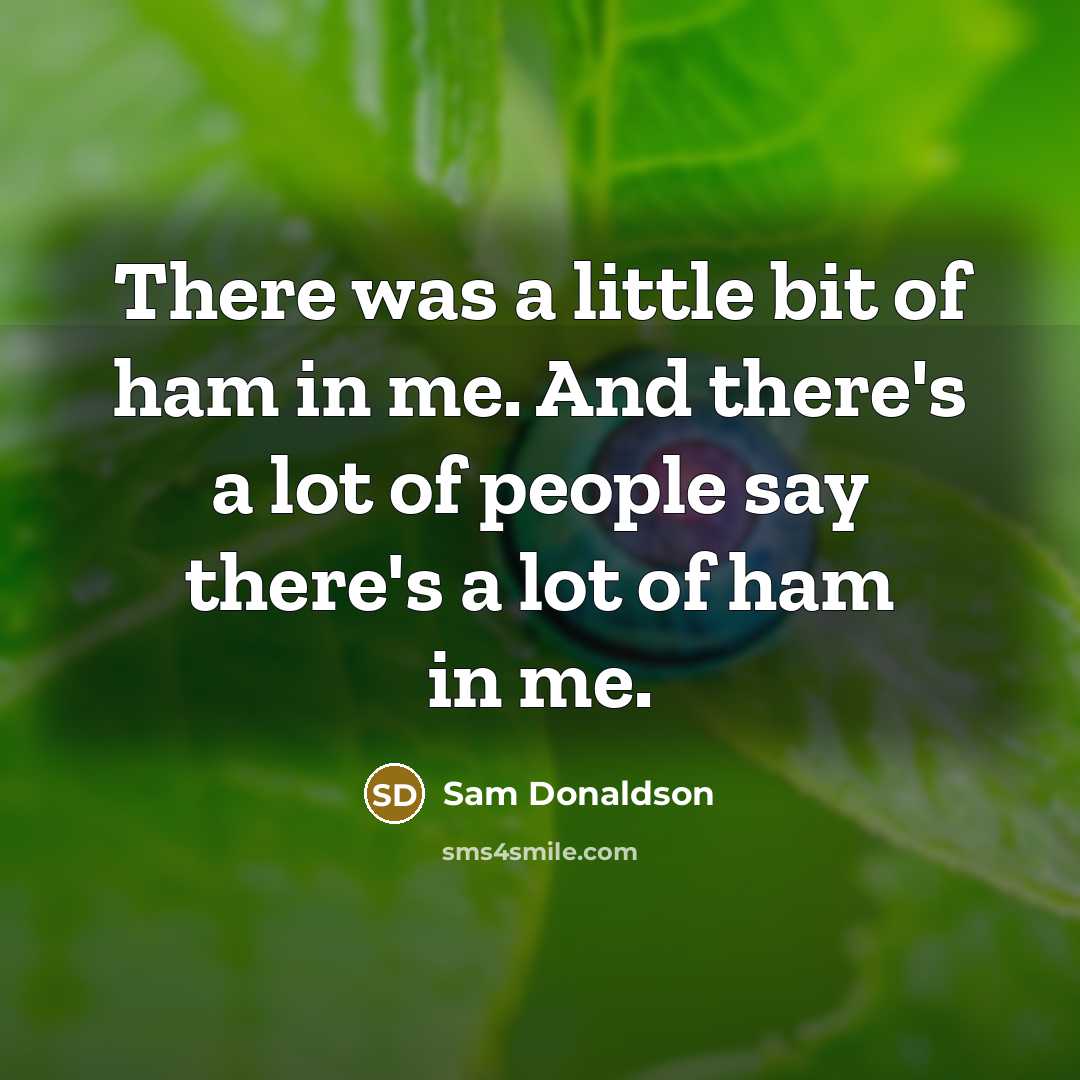 “There was a little bit of ham in me. And…” quote by Sam Donaldson