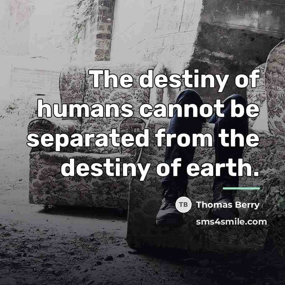 “The destiny of humans cannot be separated from the destiny…” quote by Thomas Berry