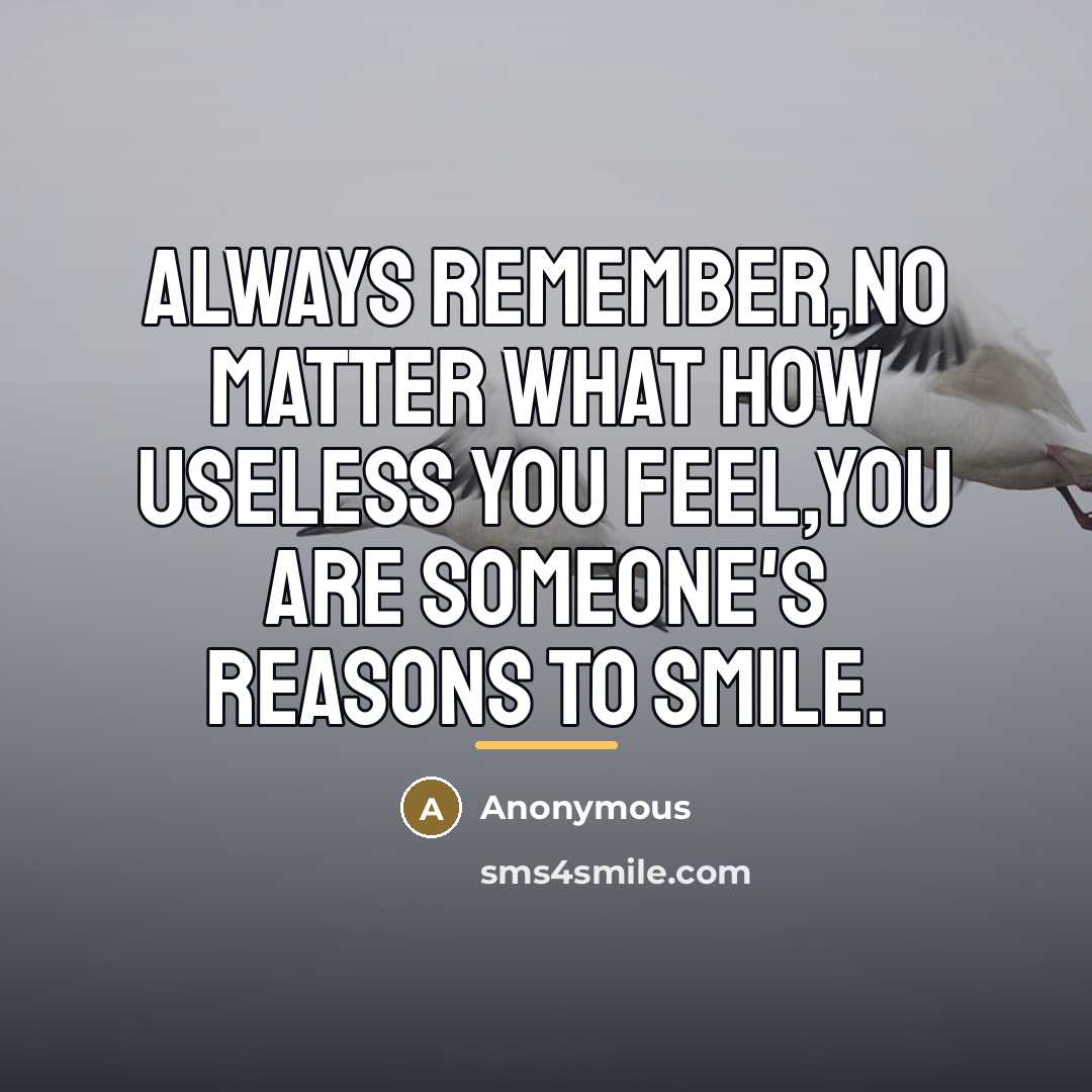 “Always remember,no matter what how useless you feel,you are someone's…” quote by Anonymous