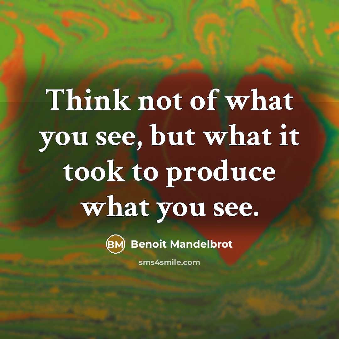 “Think not of what you see, but what it took…” quote by Benoit Mandelbrot