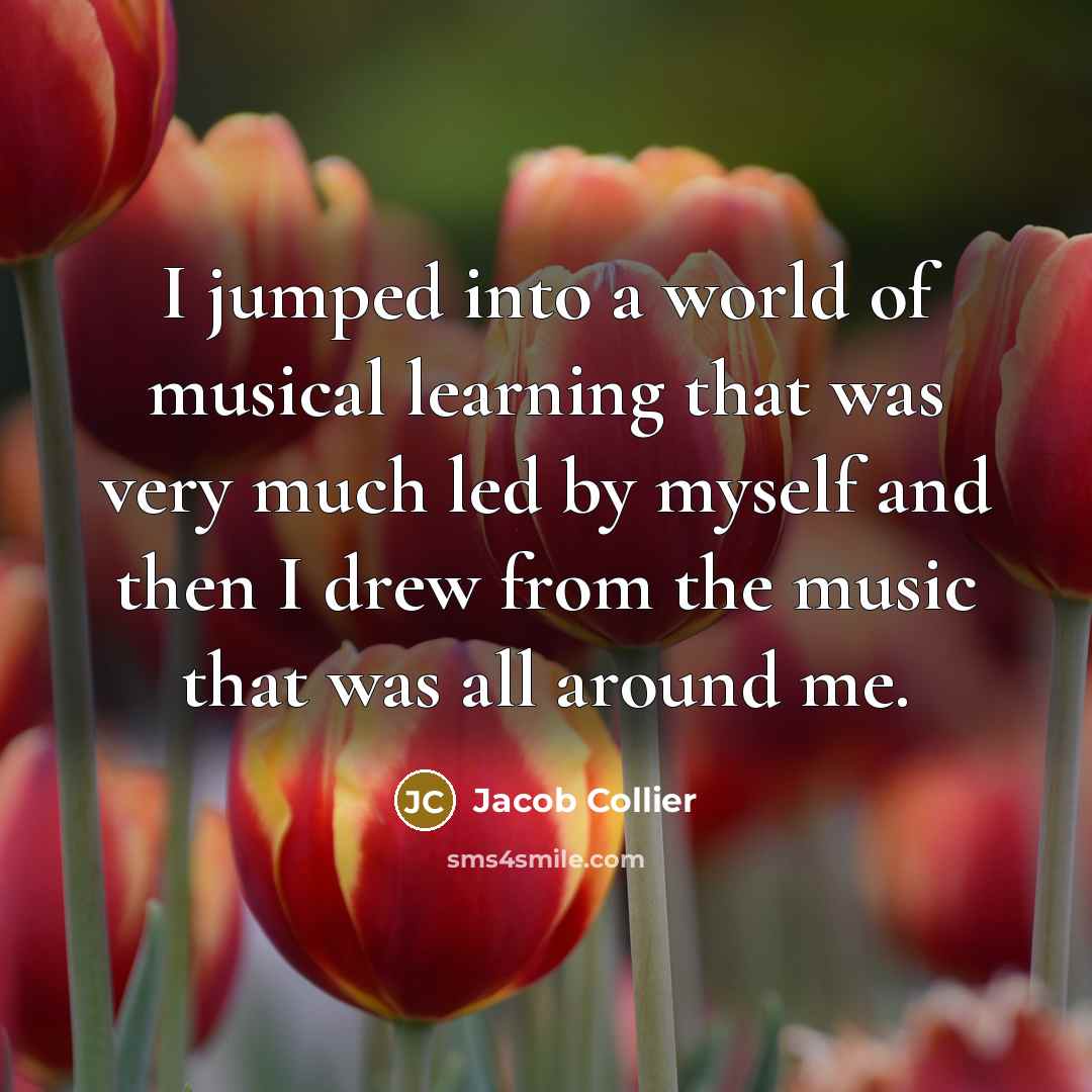 “I jumped into a world of musical learning that was…” quote by Jacob Collier
