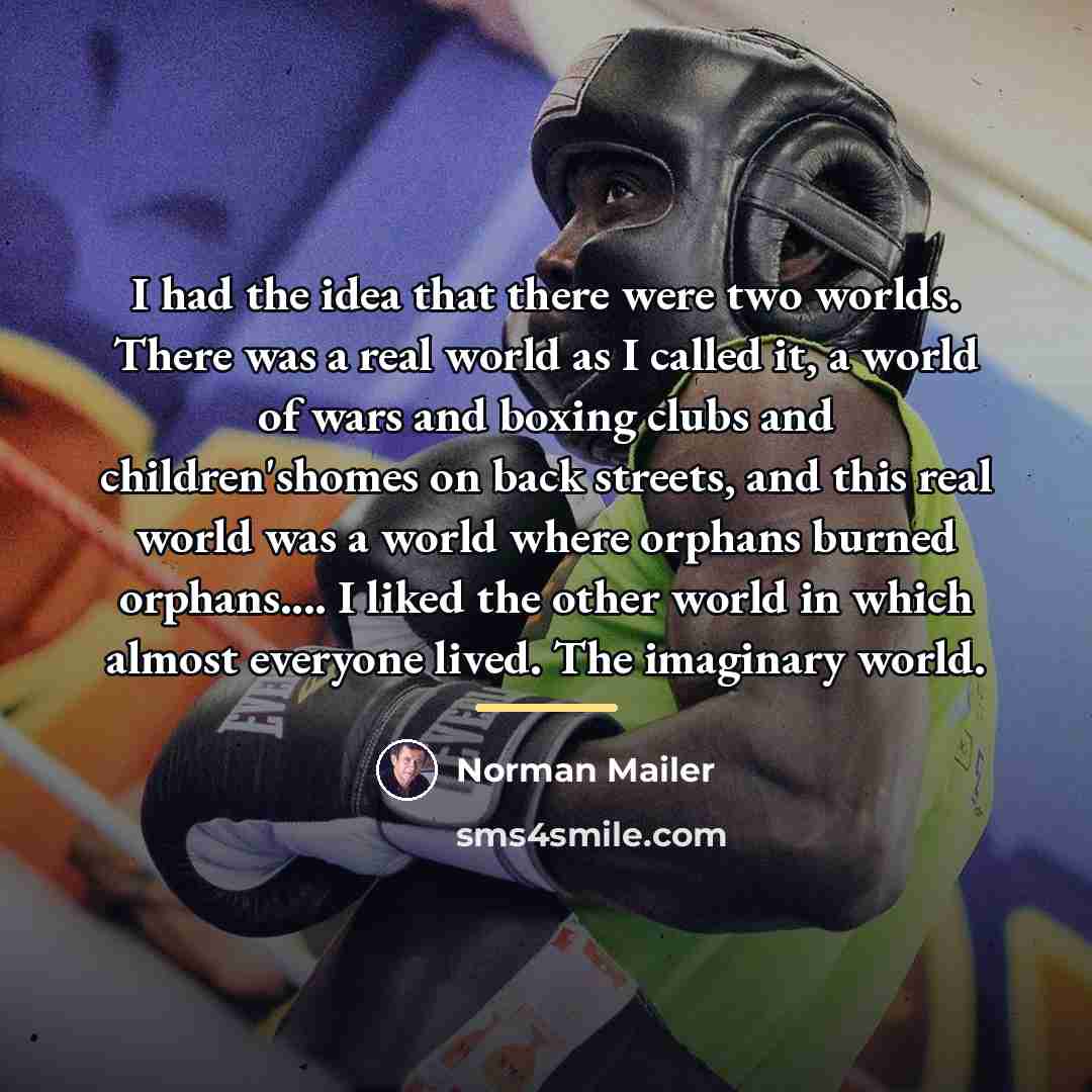 “I had the idea that there were two worlds. There…” quote by Norman Mailer