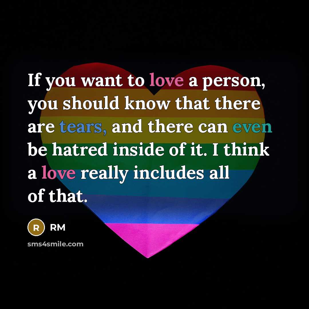 “If you want to love a person, you should know…” quote by RM