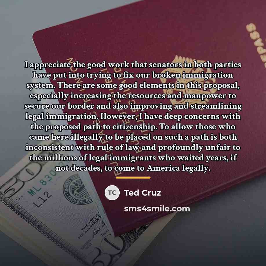 “I appreciate the good work that senators in both parties…” quote by Ted Cruz