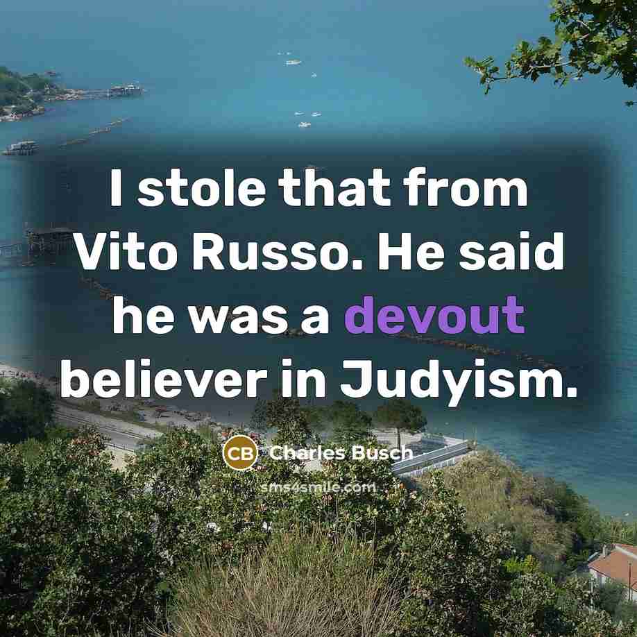 “I stole that from Vito Russo. He said he was…” quote by Charles Busch