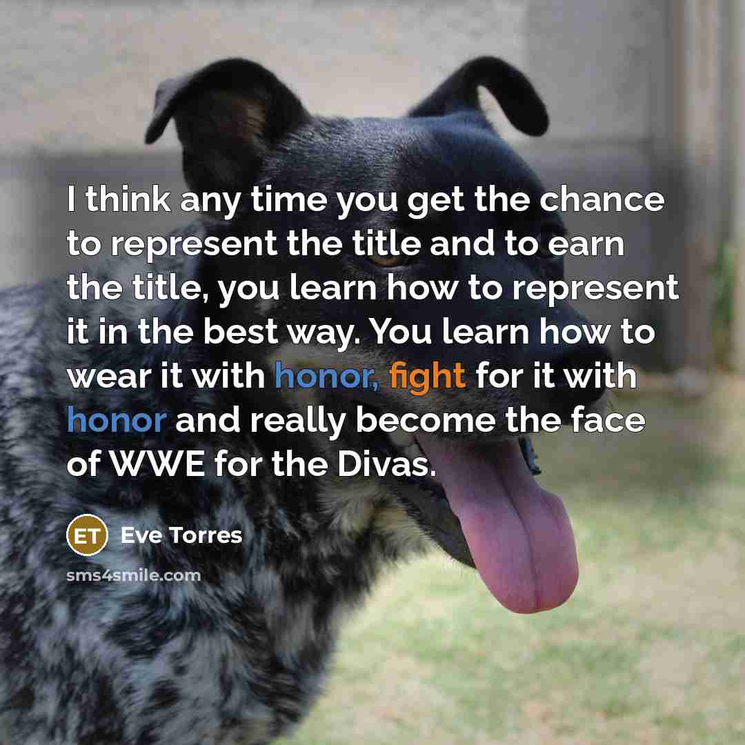 “I think any time you get the chance to represent…” quote by Eve Torres
