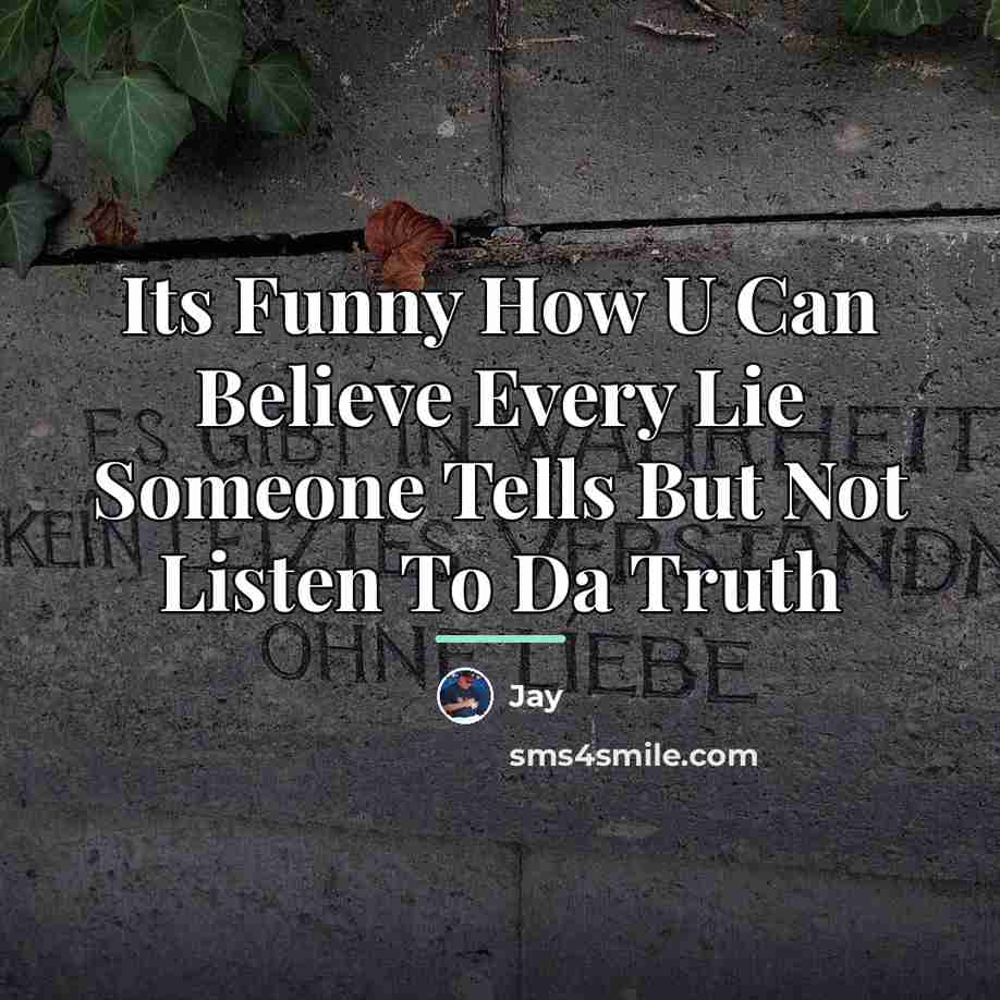 “Its Funny How U Can Believe Every Lie Someone Tells…” quote by Jay
