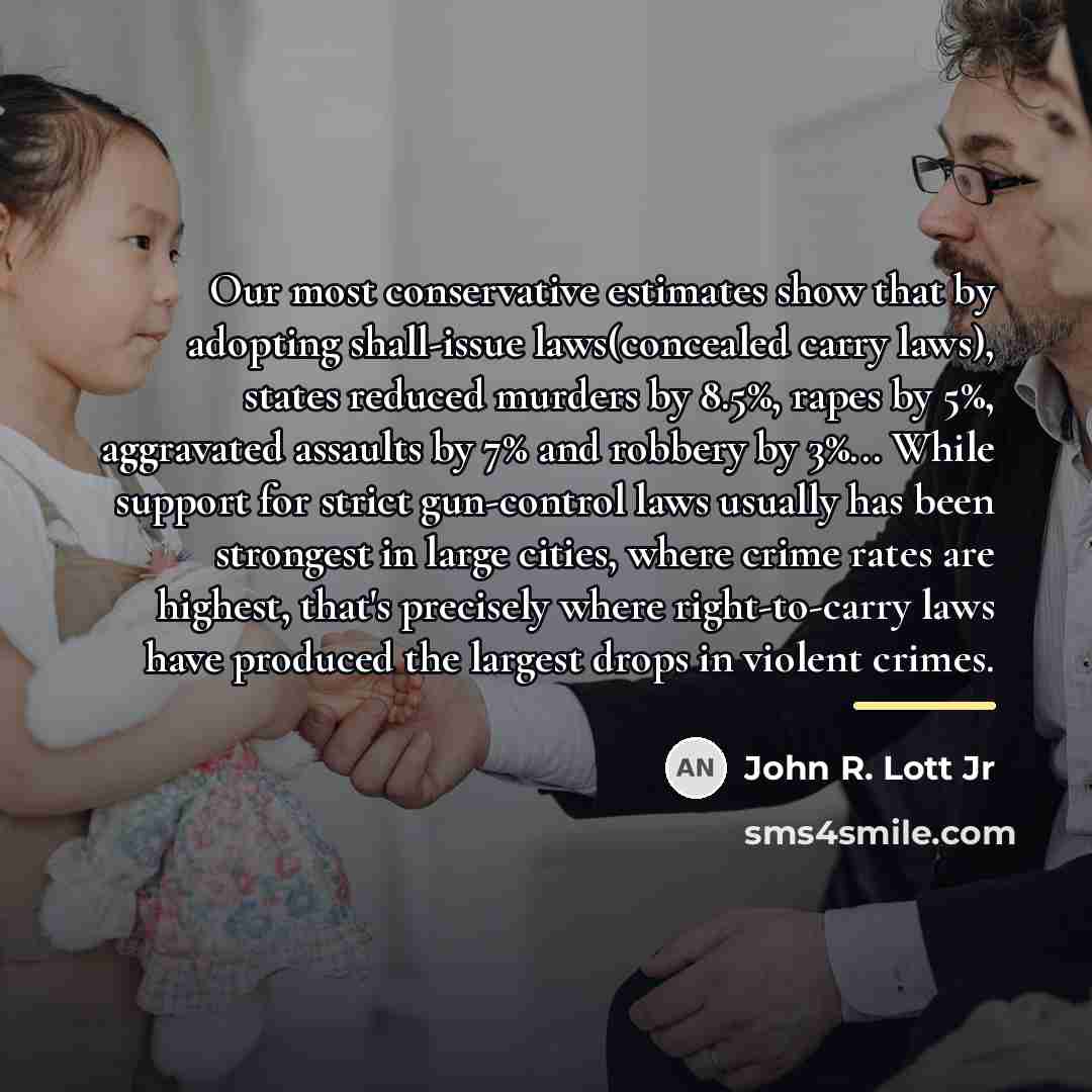 “Our most conservative estimates show that by adopting shall-issue laws(concealed…” quote by John R. Lott Jr
