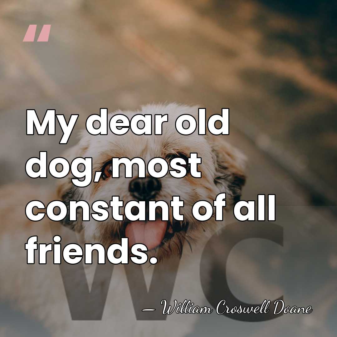 My dear old dog, most constant of all friends. - William Croswell Doane