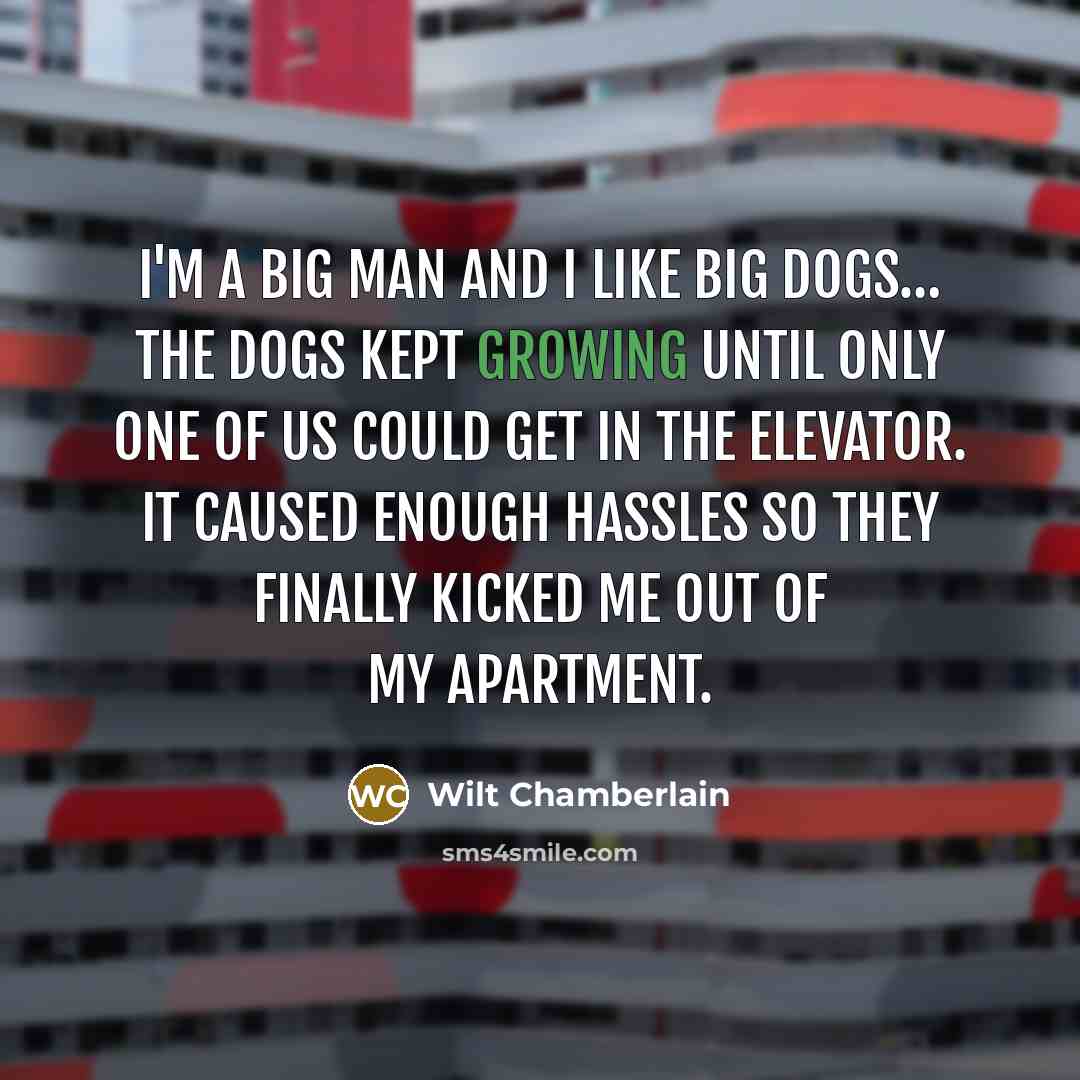 “I'm a big man and I like big dogs.... The…” quote by Wilt Chamberlain