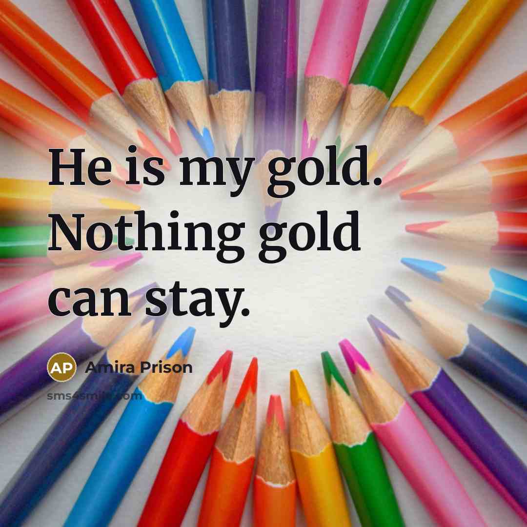 “He is my gold. Nothing gold can stay.…” quote by Amira Prison