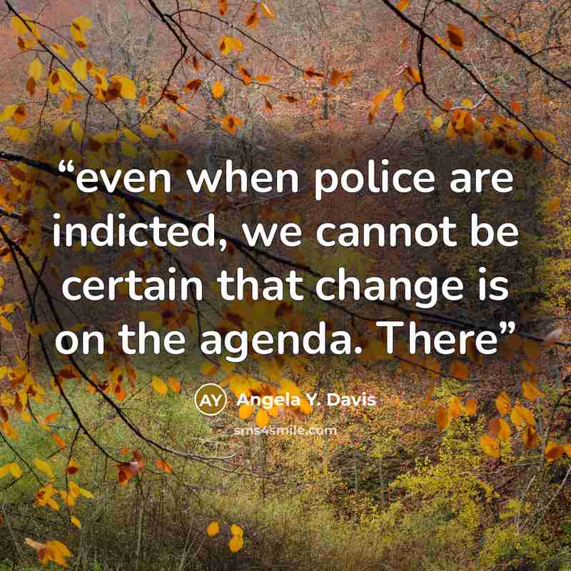 “even when police are indicted, we cannot be certain that change is on the agenda. There” quote by Angela Y. Davis