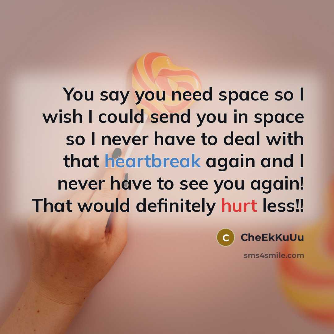 “You say you need space so I wish I could…” quote by CheEkKuUu