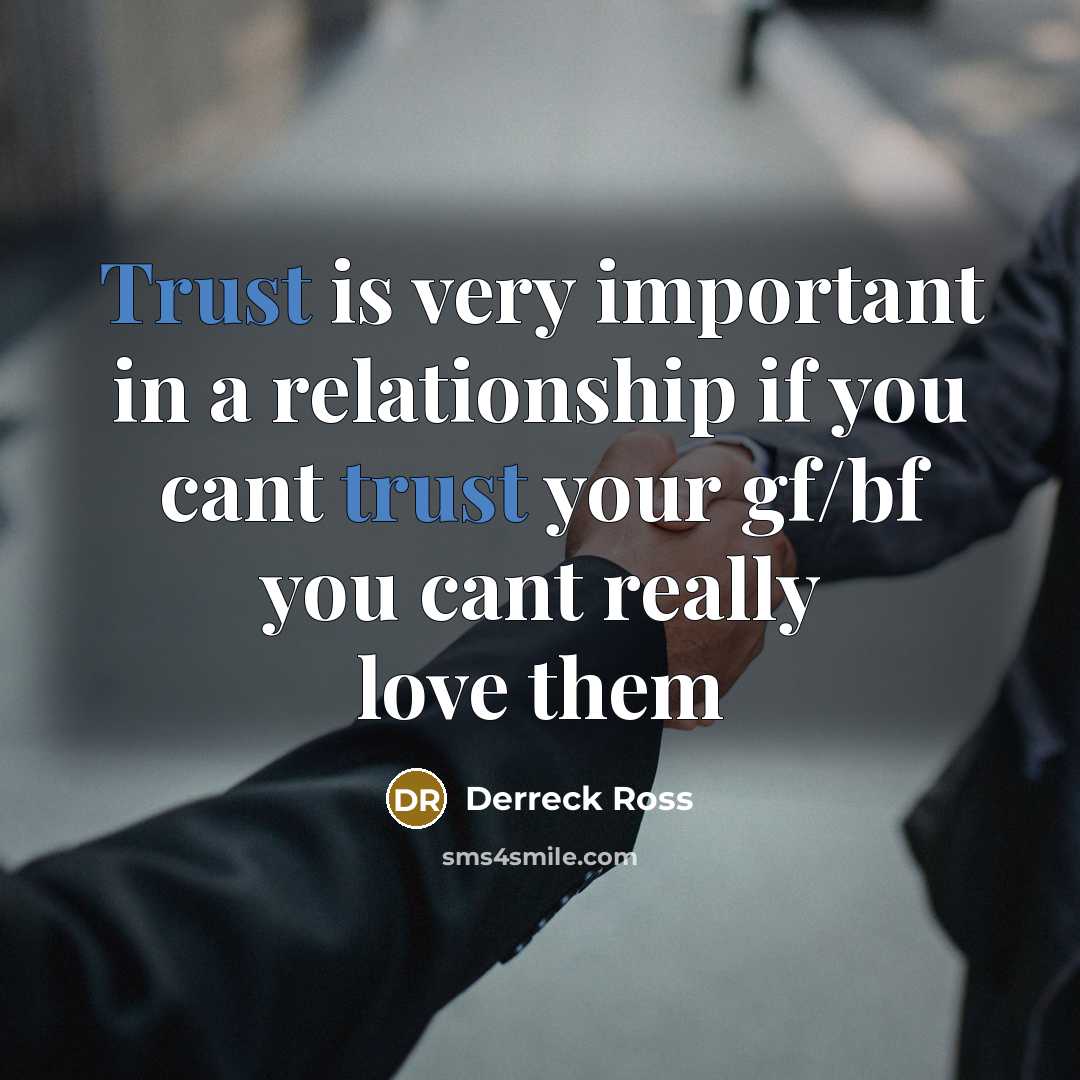 “Trust is very important in a relationship if you cant…” quote by Derreck Ross