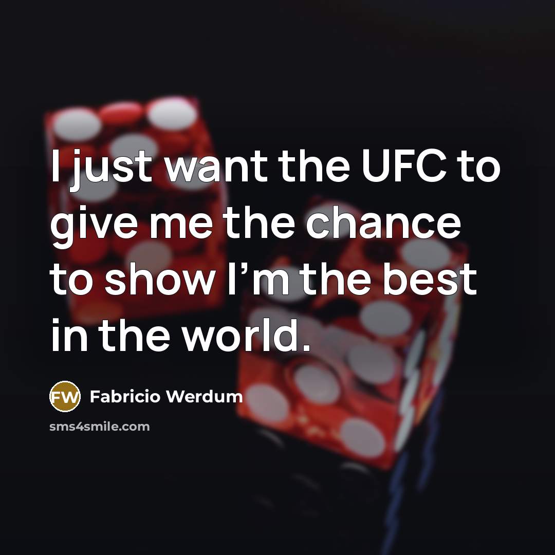 “I just want the UFC to give me the chance…” quote by Fabricio Werdum