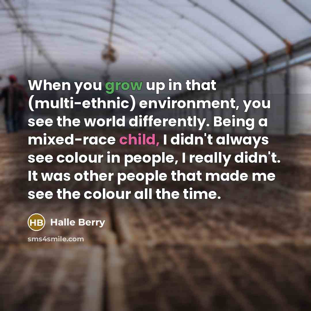 “When you grow up in that (multi-ethnic) environment, you see…” quote by Halle Berry