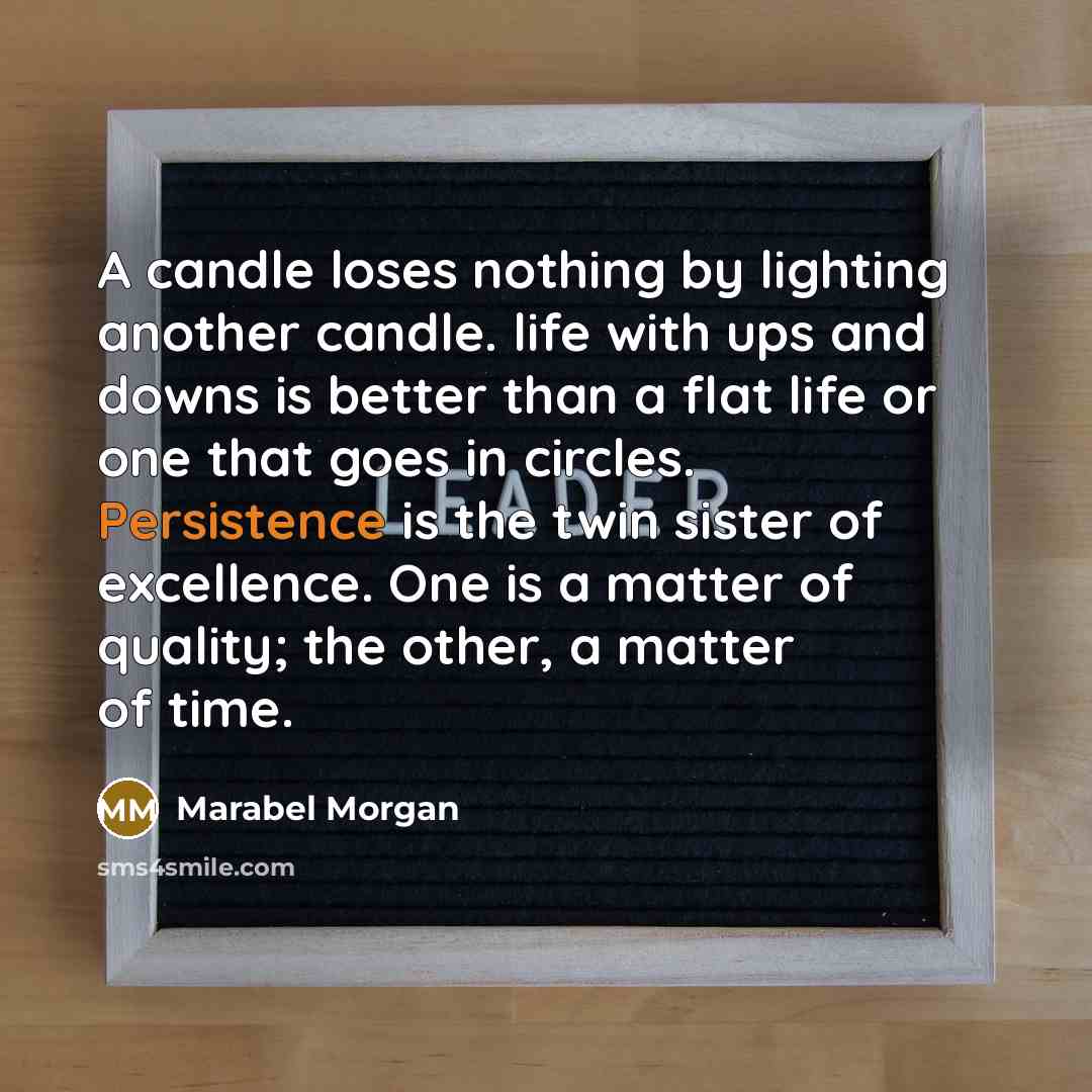 “A candle loses nothing by lighting another candle. life with…” quote by Marabel Morgan