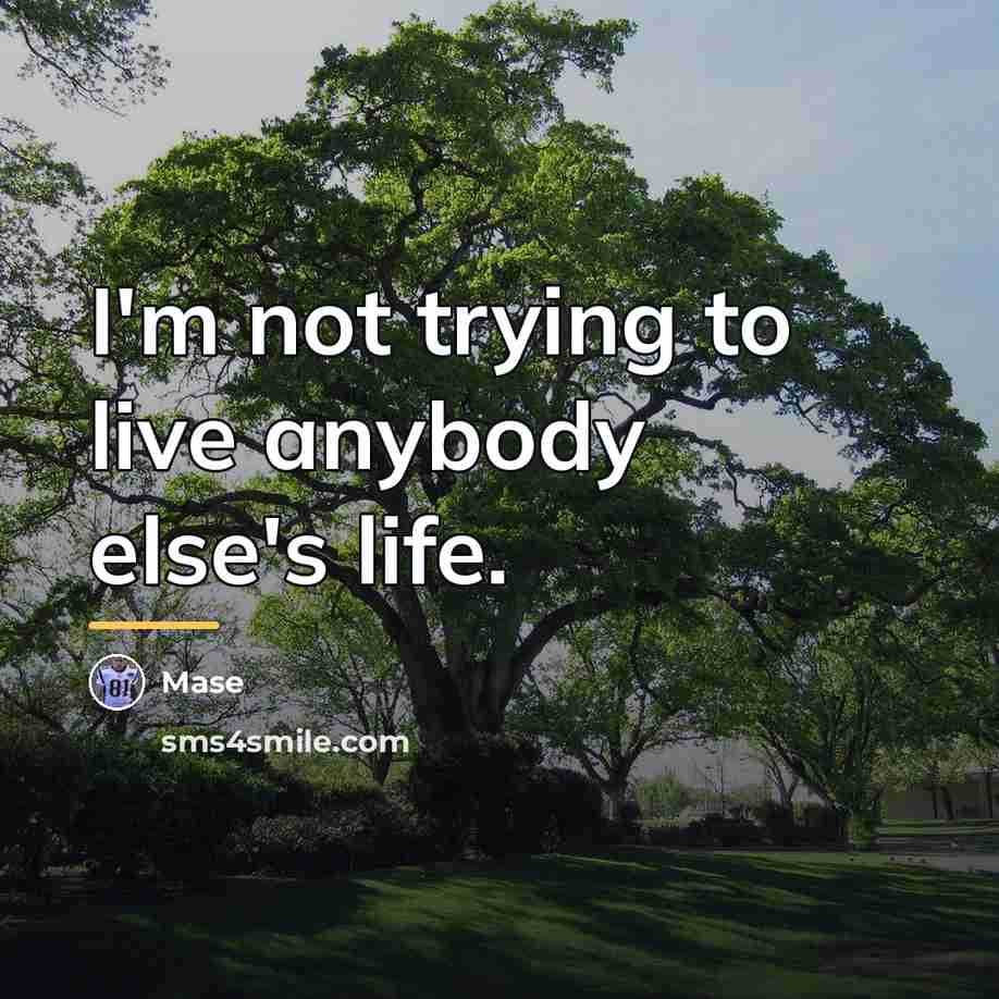 “I'm not trying to live anybody else's life.…” quote by Mase