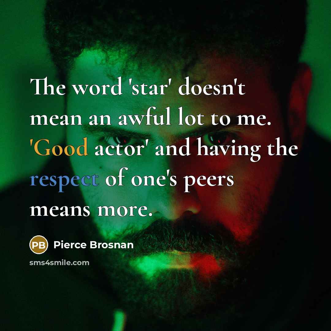 “The word 'star' doesn't mean an awful lot to me.…” quote by Pierce Brosnan
