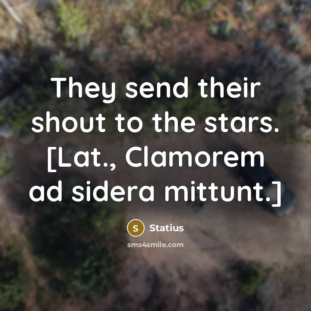 “They send their shout to the stars. [Lat., Clamorem ad…” quote by Statius