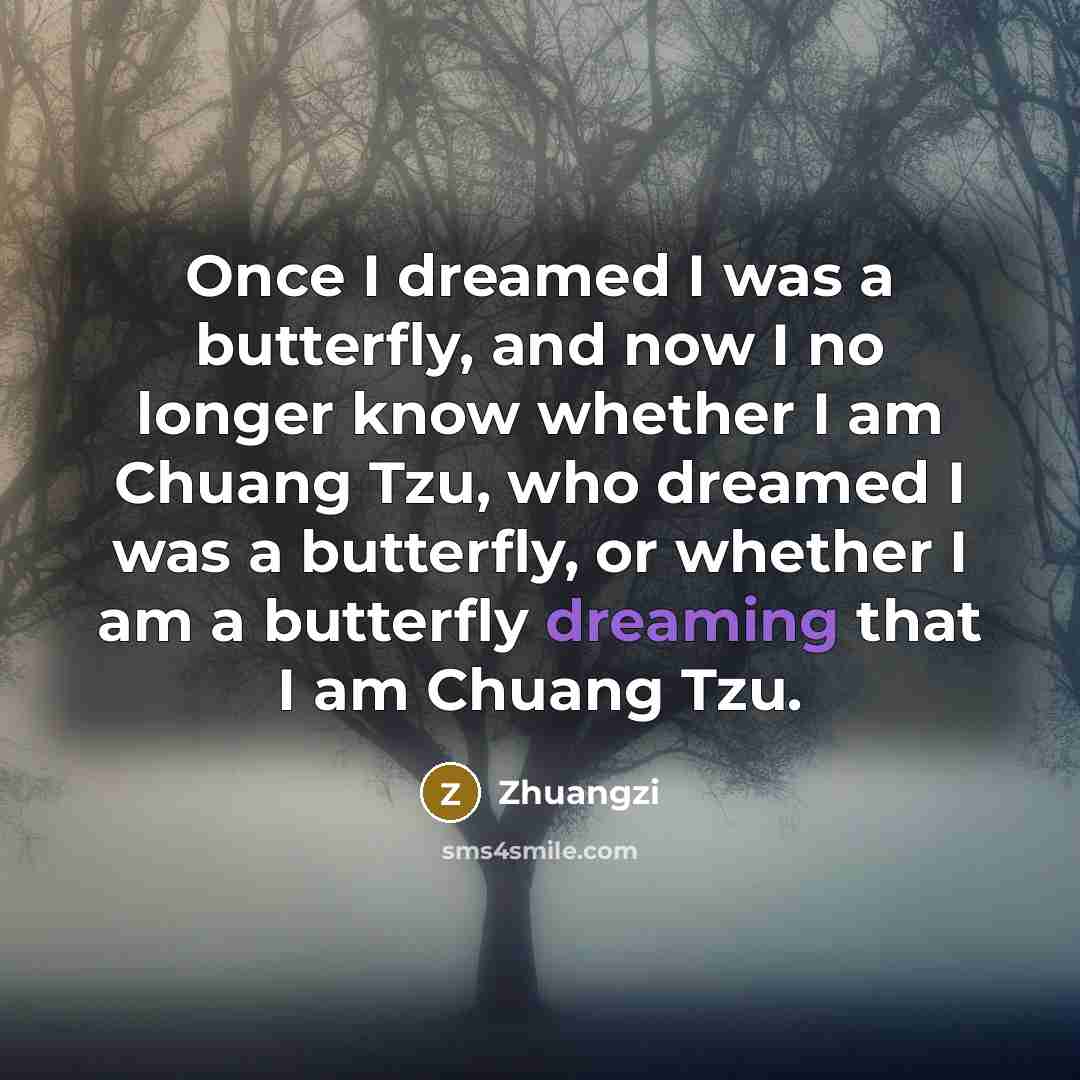 “Once I dreamed I was a butterfly, and now I…” quote by Zhuangzi